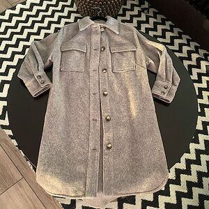 H&M Gray Wool Blend Shirt Jacket